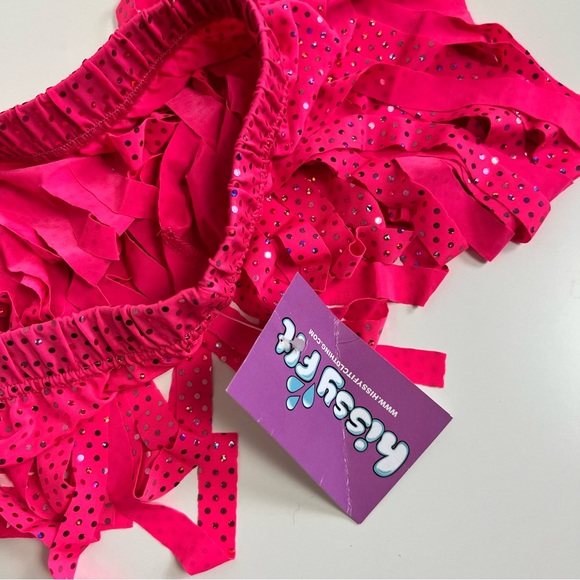 NWT HissyFit Hot Pink Sequin Fringe Twirl Overlay Skirt - Picture 3 of 10